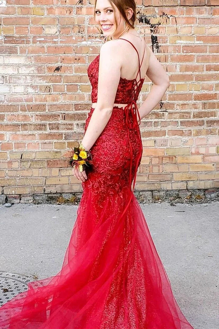 Two Piece Mermaid Long Formal Dress