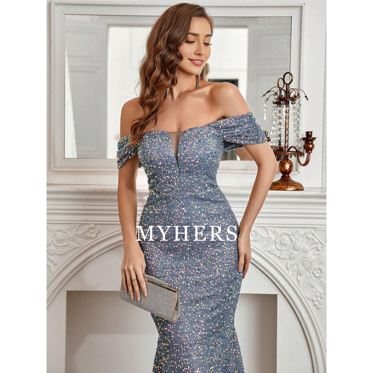 Formal Wear Dresses Sequin Bodycon Long Sleeve Elegant Evening Party Maxi Dresses High Quality Prom Dress