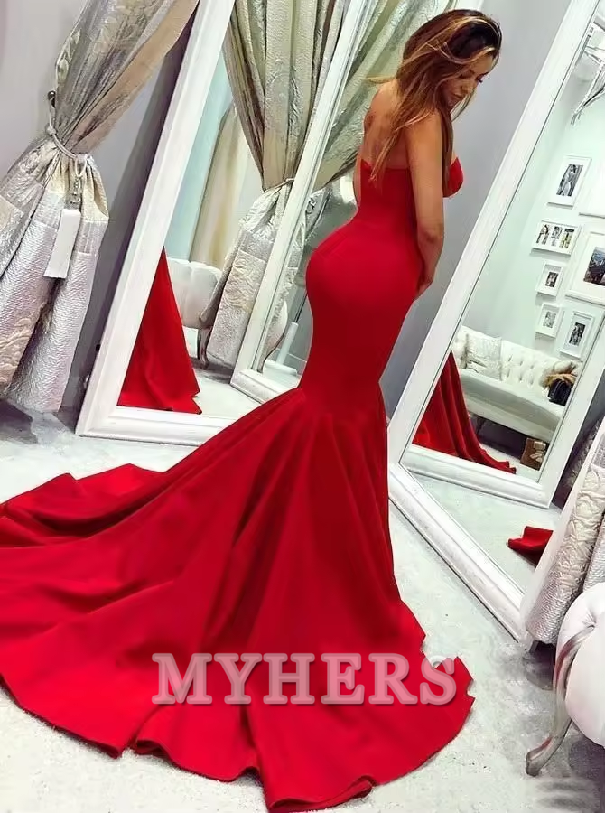 My Hers Charming Evening Dress Latest Elegant Long Female Sexy Dresses Formal Strapless Mermaid Wedding Guests Dresses
