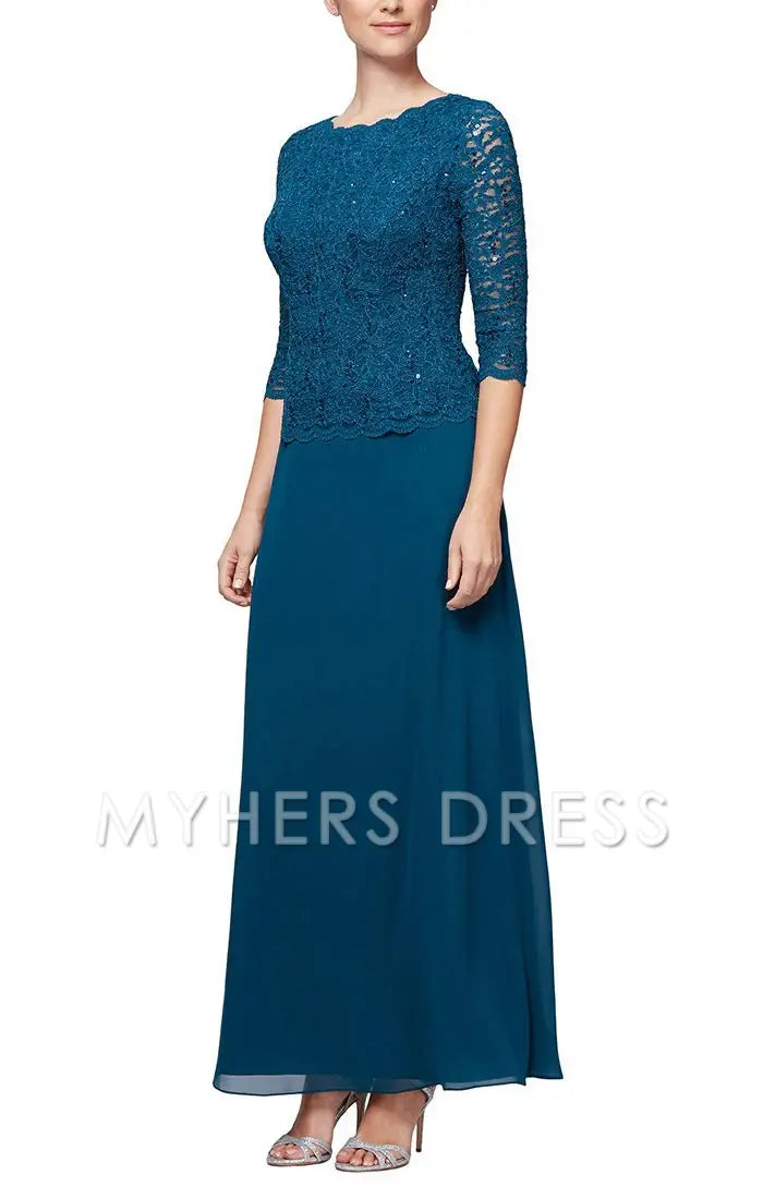 My Hers New Product Mother of The Bride Dress Long Gown with Sequin Lace Bodice Chiffon Skirt Elegant Simple Wedding Guests Dresses