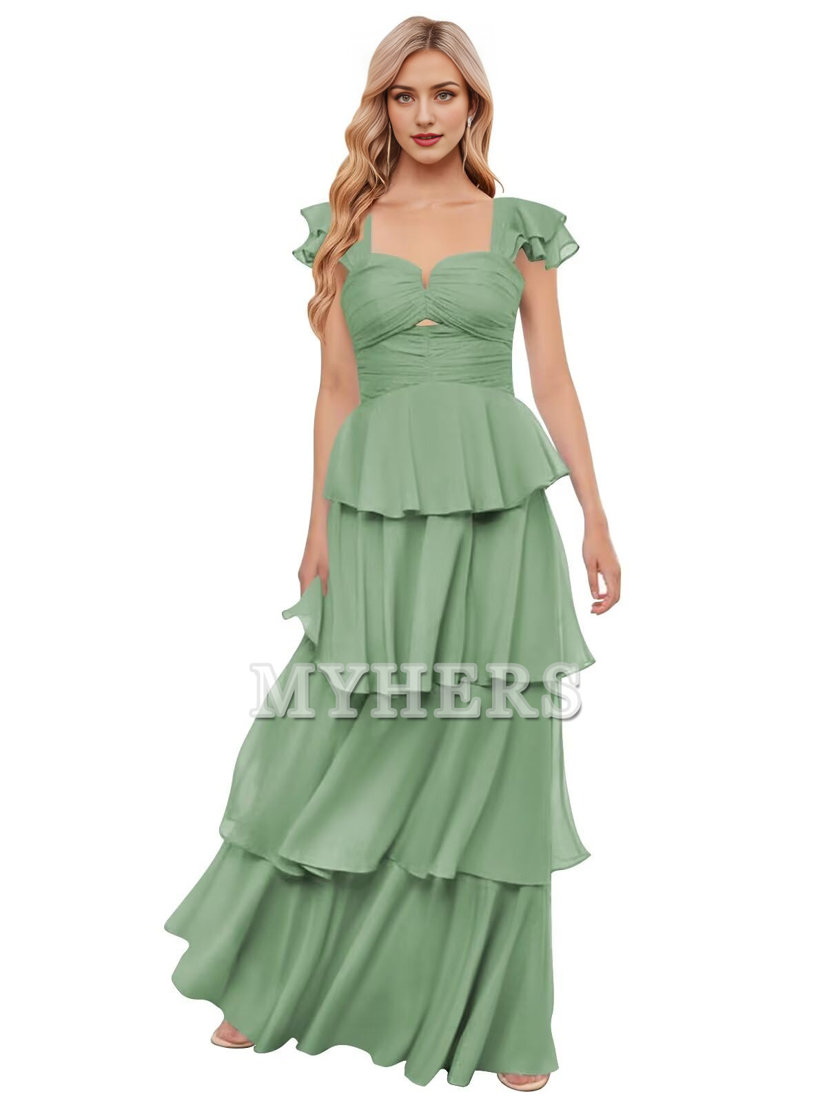 Elegant Chiffon layering Backless Off The Shoulder Long Bridesmaid Dresses Wedding Guests Dresses