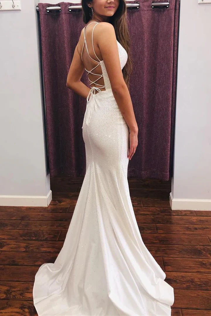 Empire Beaded Long Formal Dress