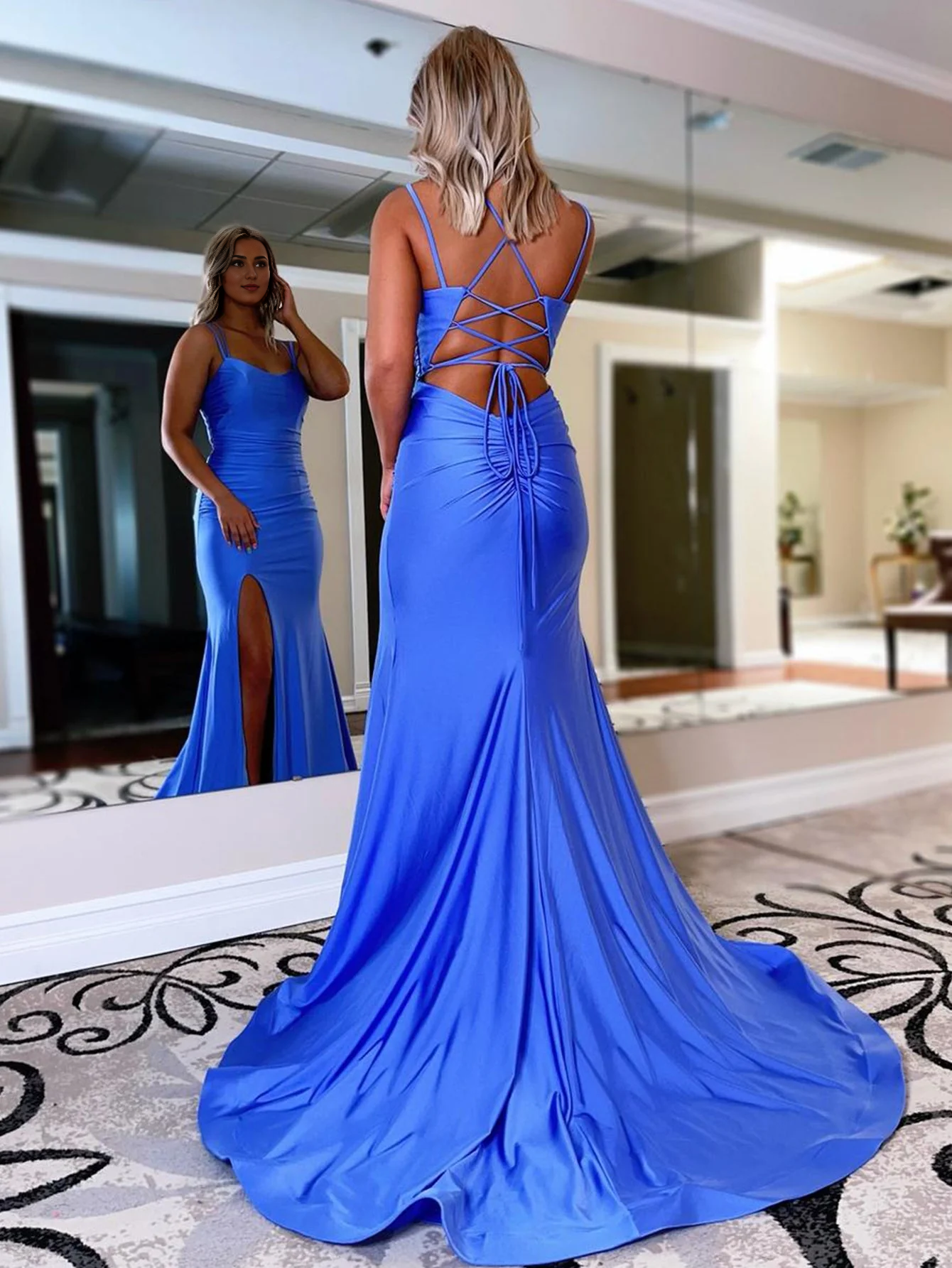 Formal Wear Dresses Wedding Guest Dresses Mermaid Spaghetti Straps Backless Prom Dress Sexy Charming Evening Dress