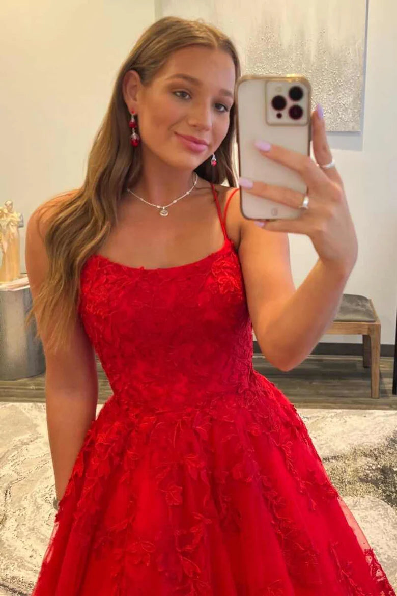 Princess Appliques A-line Long Formal Dress
