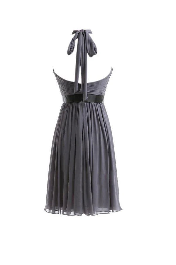 Chiffon Bridesmaid Dress Formal Dresses Criss Cross Halter Ruched Asymmetric High Low Bridesmaid Dresses