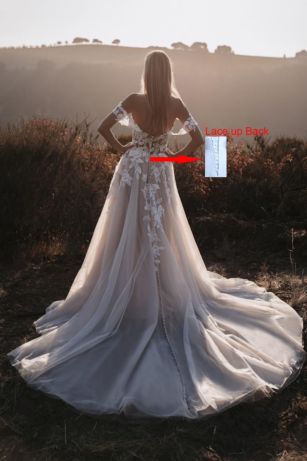New Pattern Wedding Dress Sexy V Neck Slit Lace Applique Bridal Backless Elegant Formal Women's Dresses