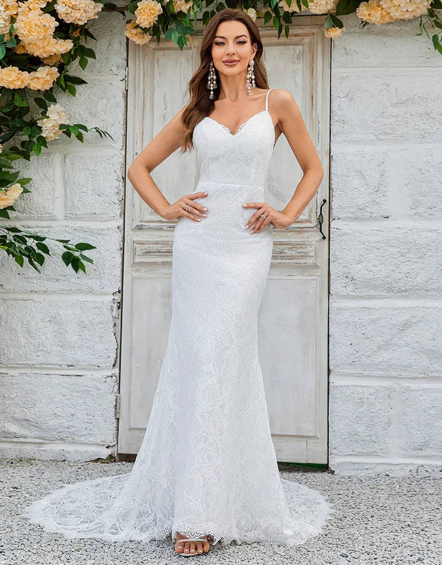 Mermaid Lace Backless Wedding Dress