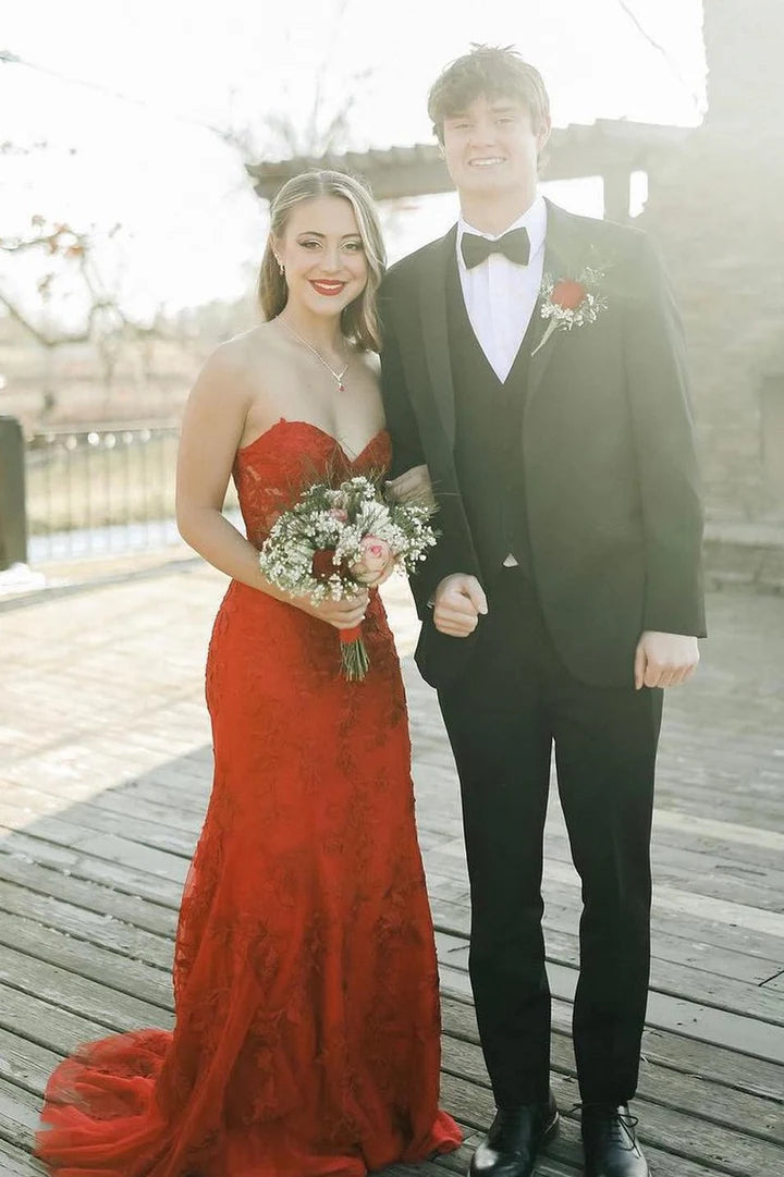 Sweetheart  Lace Mermaid Long Formal Dress