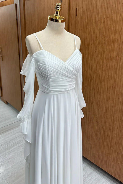 Cold-Shoulder Chiffon Bridesmaid Dress