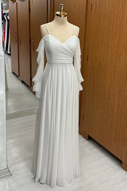 Cold-Shoulder Chiffon Bridesmaid Dress