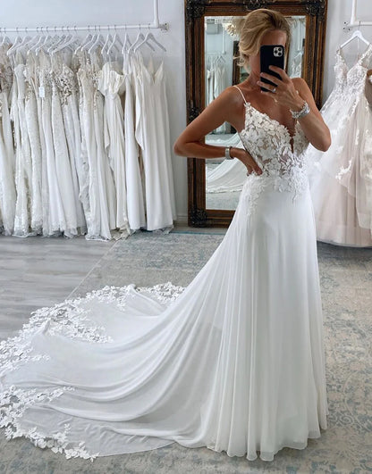the Shoulder Long Lace Mermaid Wedding Dress with Appliques