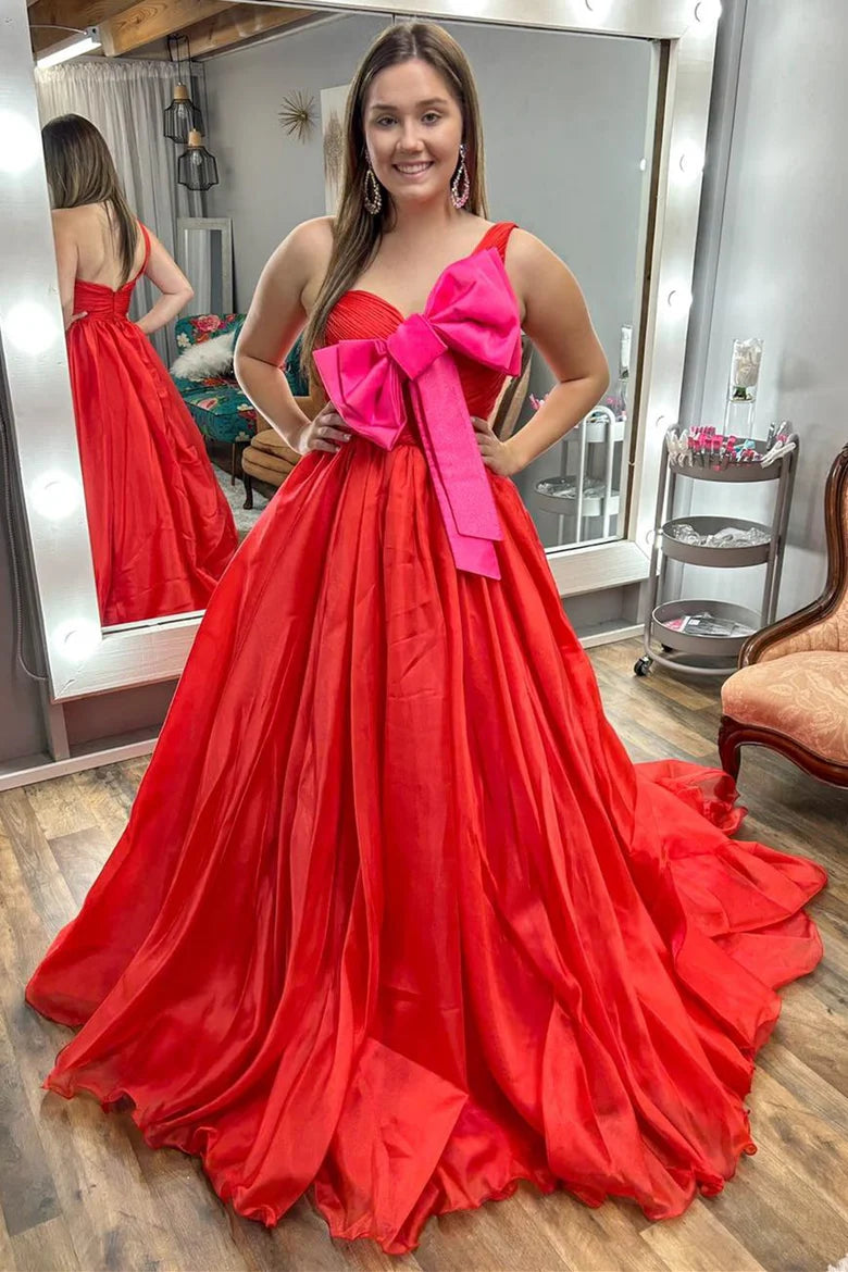 One-Shoulder Bow Ball Gown