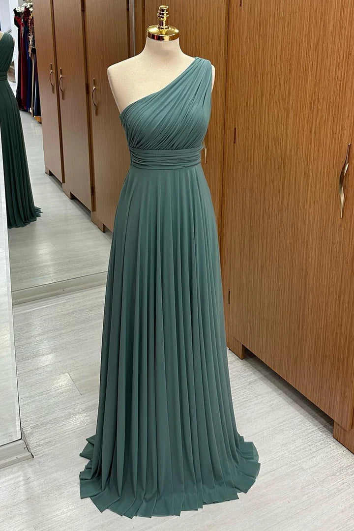 One-Shoulder A-Line Chiffon Bridesmaid Dress