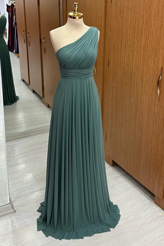 One-Shoulder A-Line Chiffon Bridesmaid Dress