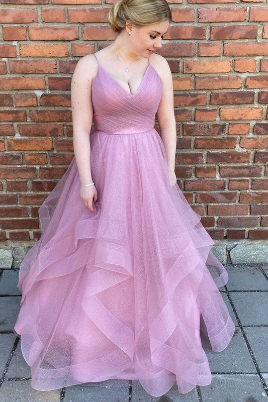 A-line Pleated Long Formal Dress
