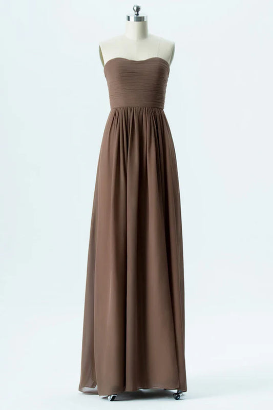 Simple  Strapless Bridesmaid Dress