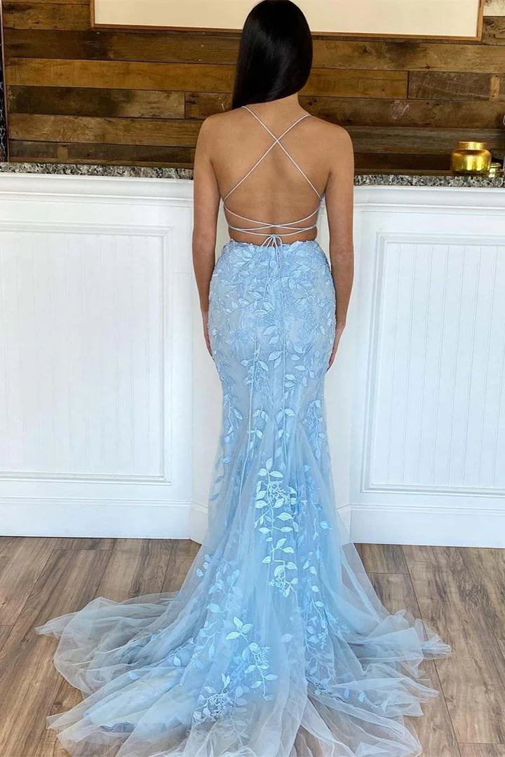 Two Piece  Mermaid Appliques Prom Dress