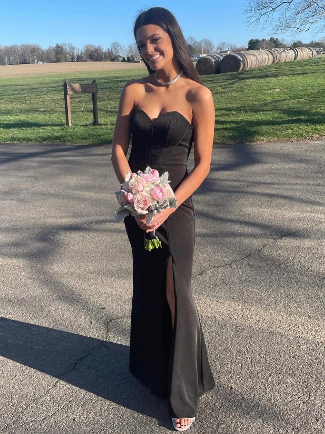 Sheath Sweetheart Long Prom Dress With Slit