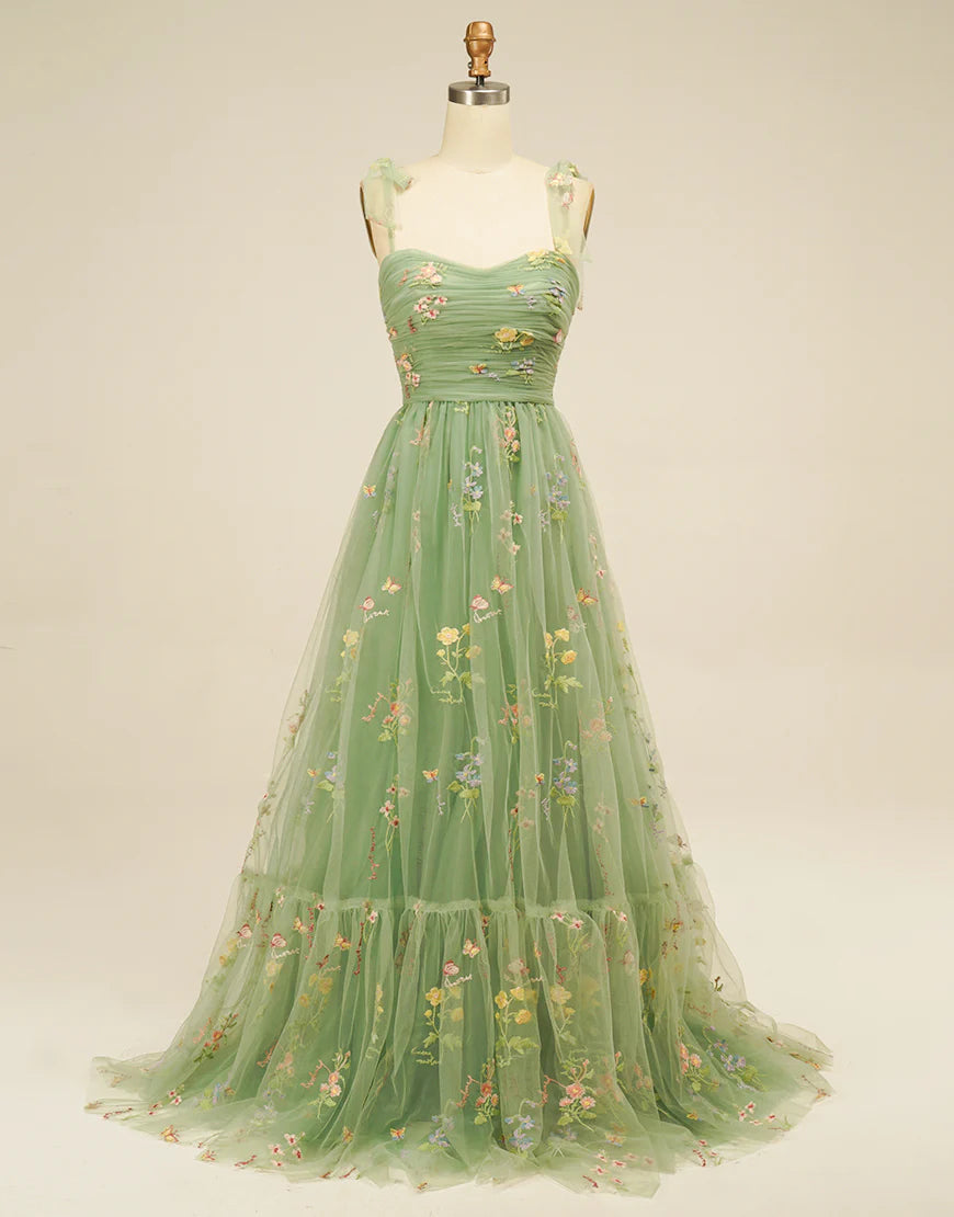 Sweetheart Embroidery Long Prom Dress