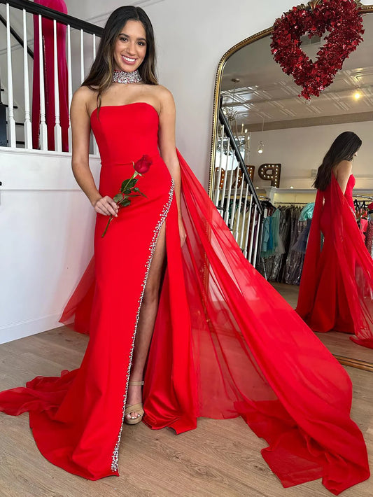 Strapless Mermaid Long Prom Dress