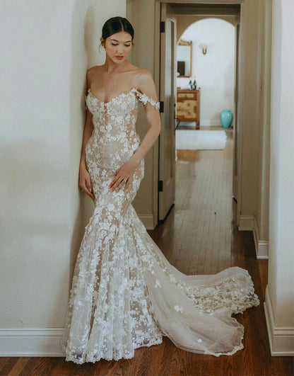 Mermaid Wedding Dress with Appliques
