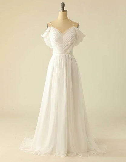 Off the Shoulder Tulle Wedding Dress