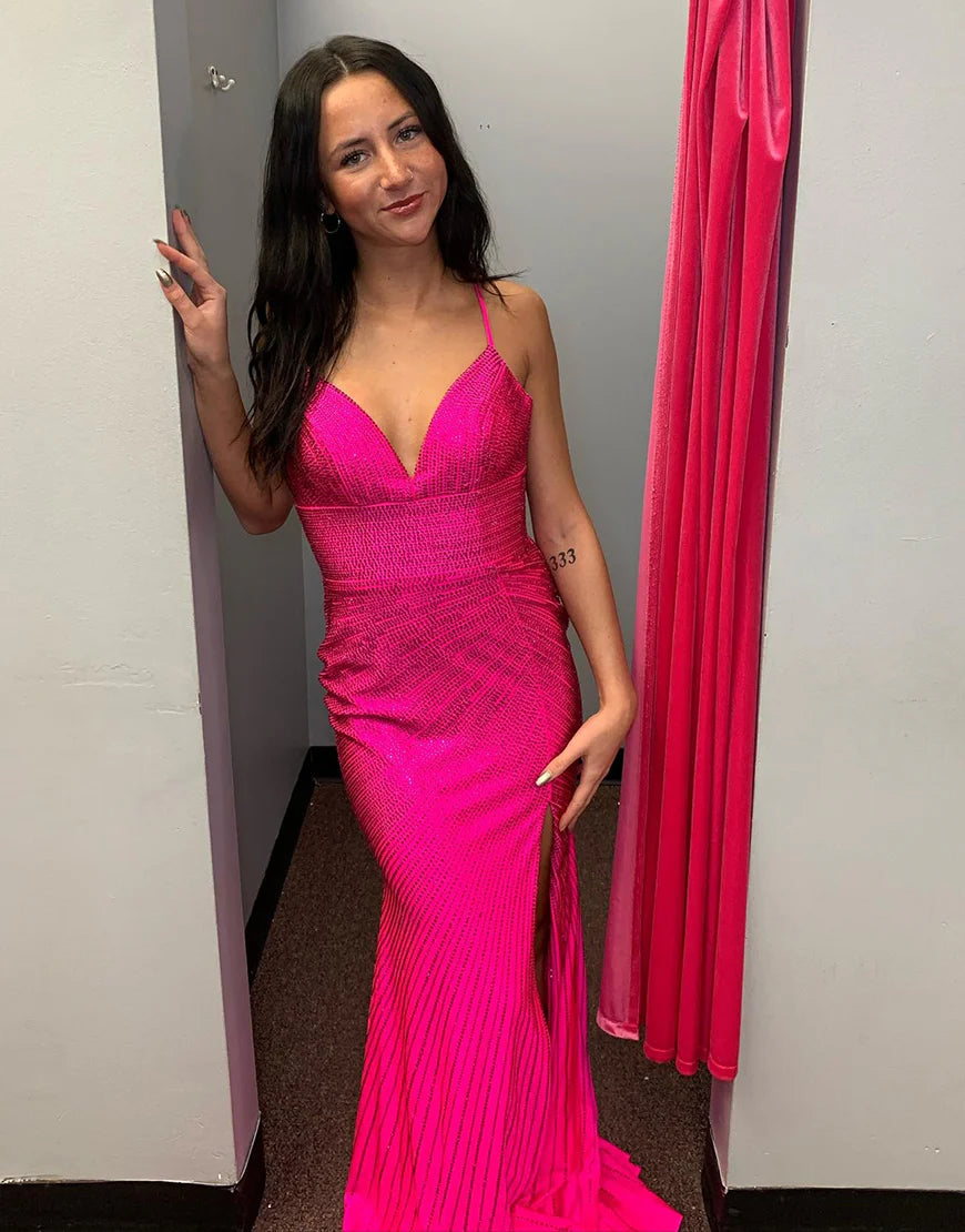 Mermaid Spaghetti Strap Prom Dress