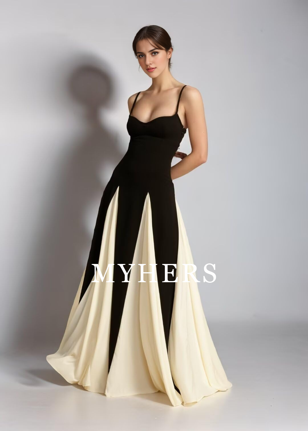 Formal Wear Dresses A Line Elegant Sleeveless Color Block Pleated Maxi Dress Low Cut Patchwork Swing Dress High Waist Flowy Sling Dress Prom Dress