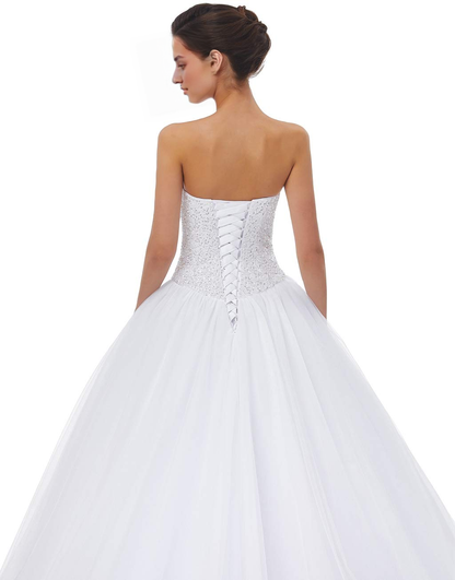 New Pattern Wedding Dress A-line Strapless Sweetheart Tulle Train Atmosphere Formal Women's Dresses