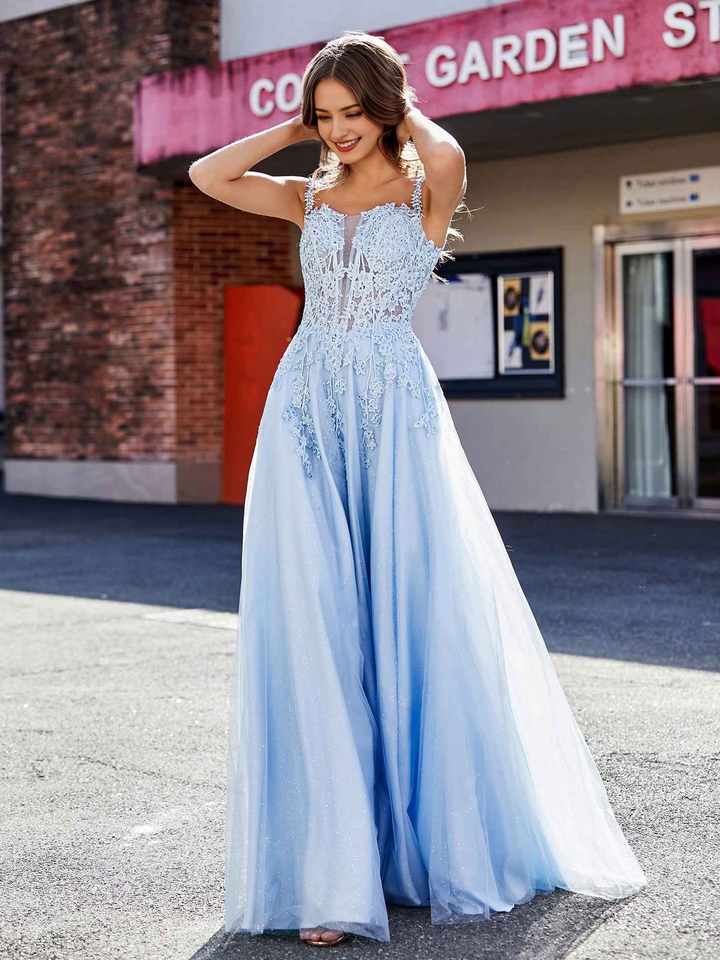 Tulle Gown Corset Bodice A Line Prom Dress