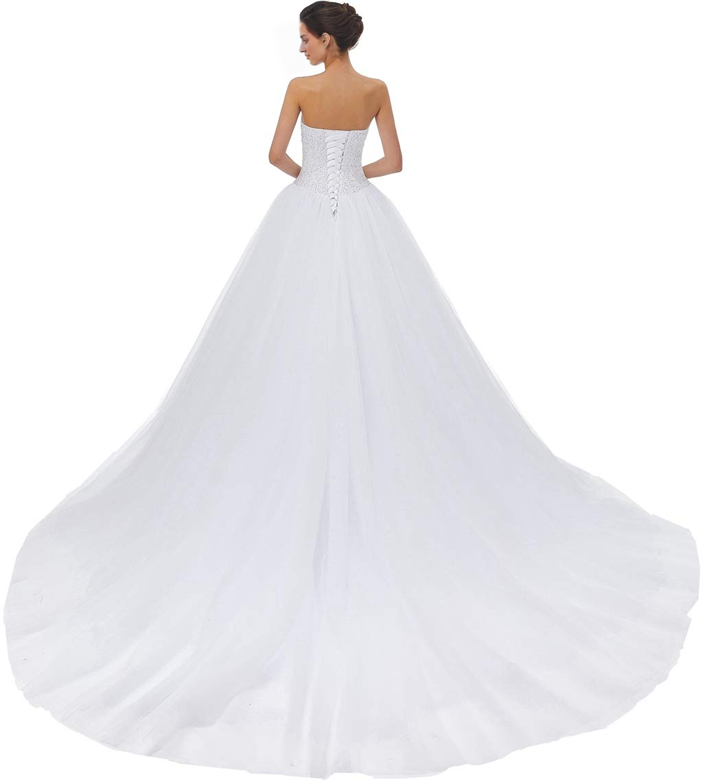 New Pattern Wedding Dress A-line Strapless Sweetheart Tulle Train Atmosphere Formal Women's Dresses