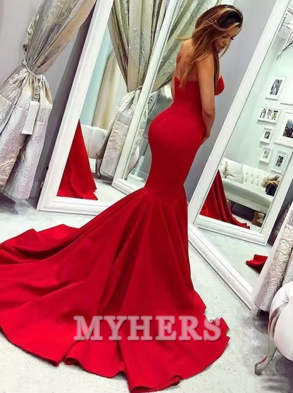 My Hers Charming Evening Dress Latest Elegant Long Female Sexy Dresses Formal Strapless Mermaid Wedding Guests Dresses