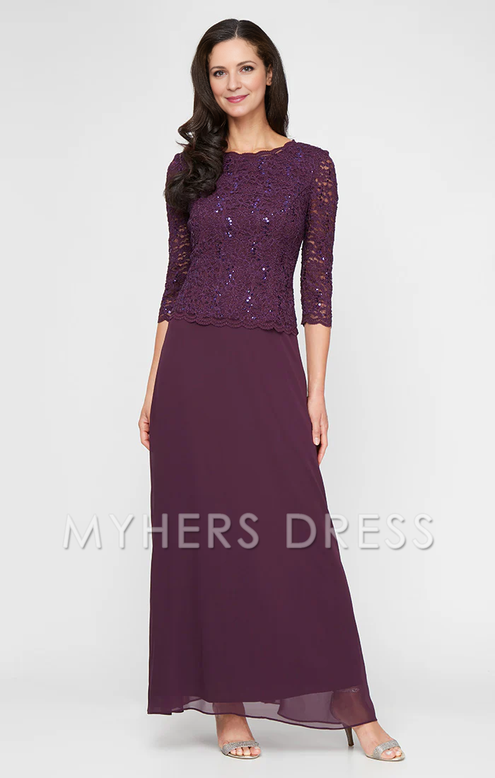 My Hers New Product Mother of The Bride Dress Long Gown with Sequin Lace Bodice Chiffon Skirt Elegant Simple Wedding Guests Dresses