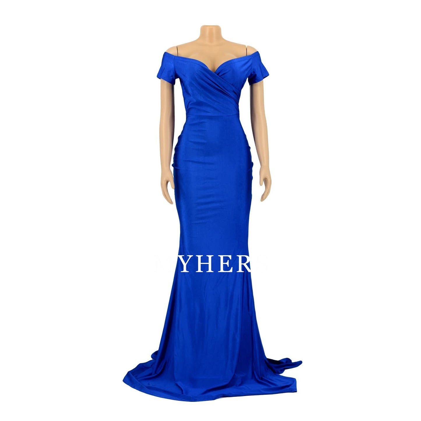 Formal Wear Dresses V Neck Sexy Party Maxi Dress Short Sleeve Off Shoulder Wrap Side Split Bodycon Evening Cocktail Dresses Prom Dress