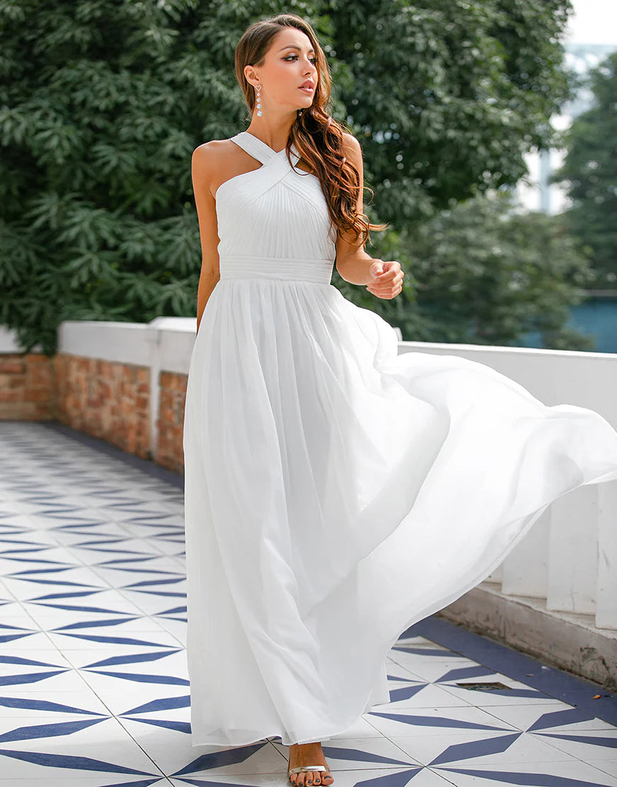 Ruffle Cross V-neck Dress