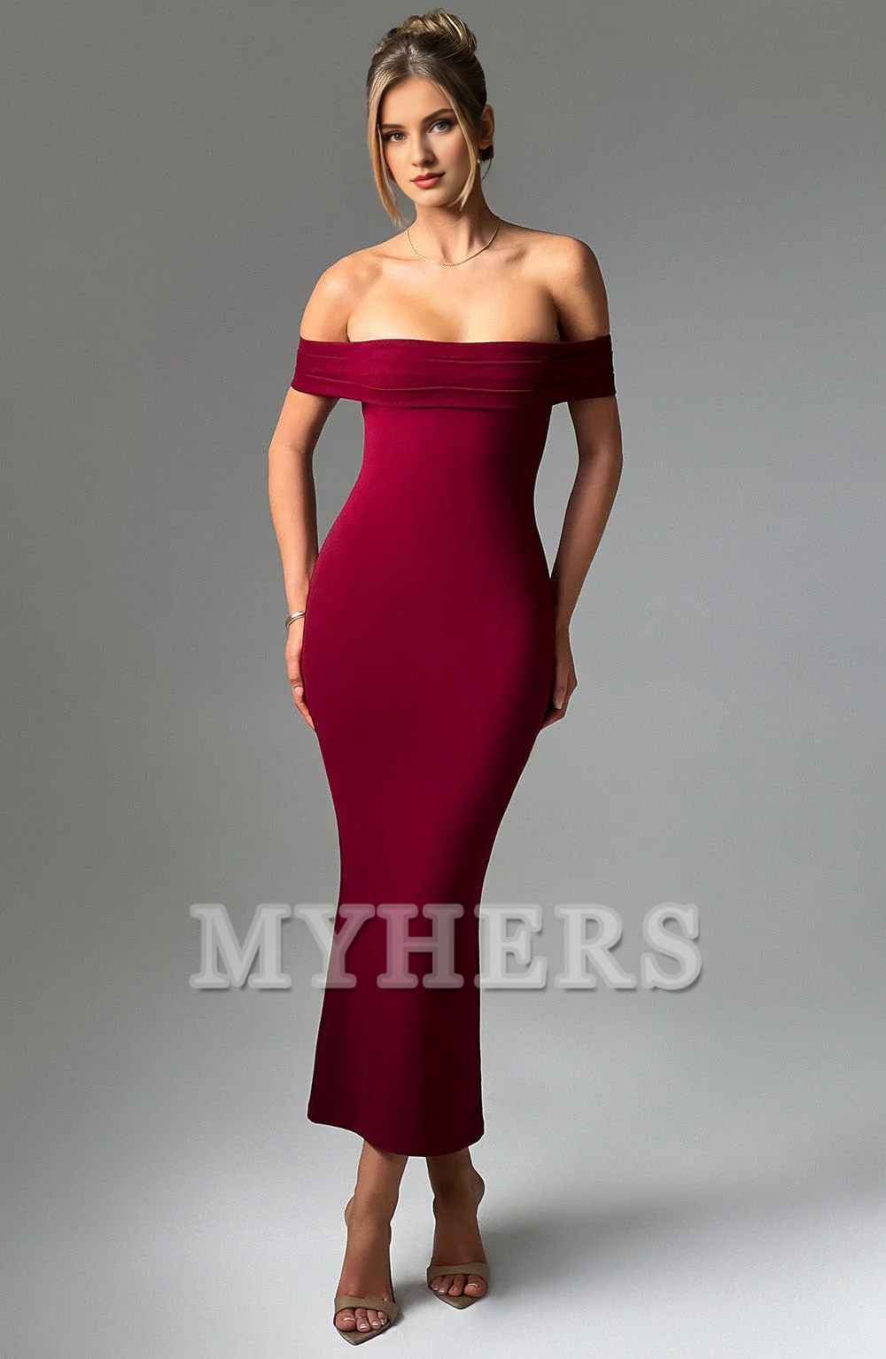 Elegant Mermaid Strapless Sheath Fashion Dresses Exquisite Bridesmaid Dresses Wedding Guests Dresses