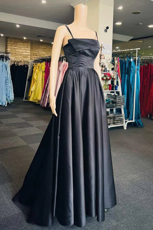 Spaghetti Straps A-Line Long Prom Dress
