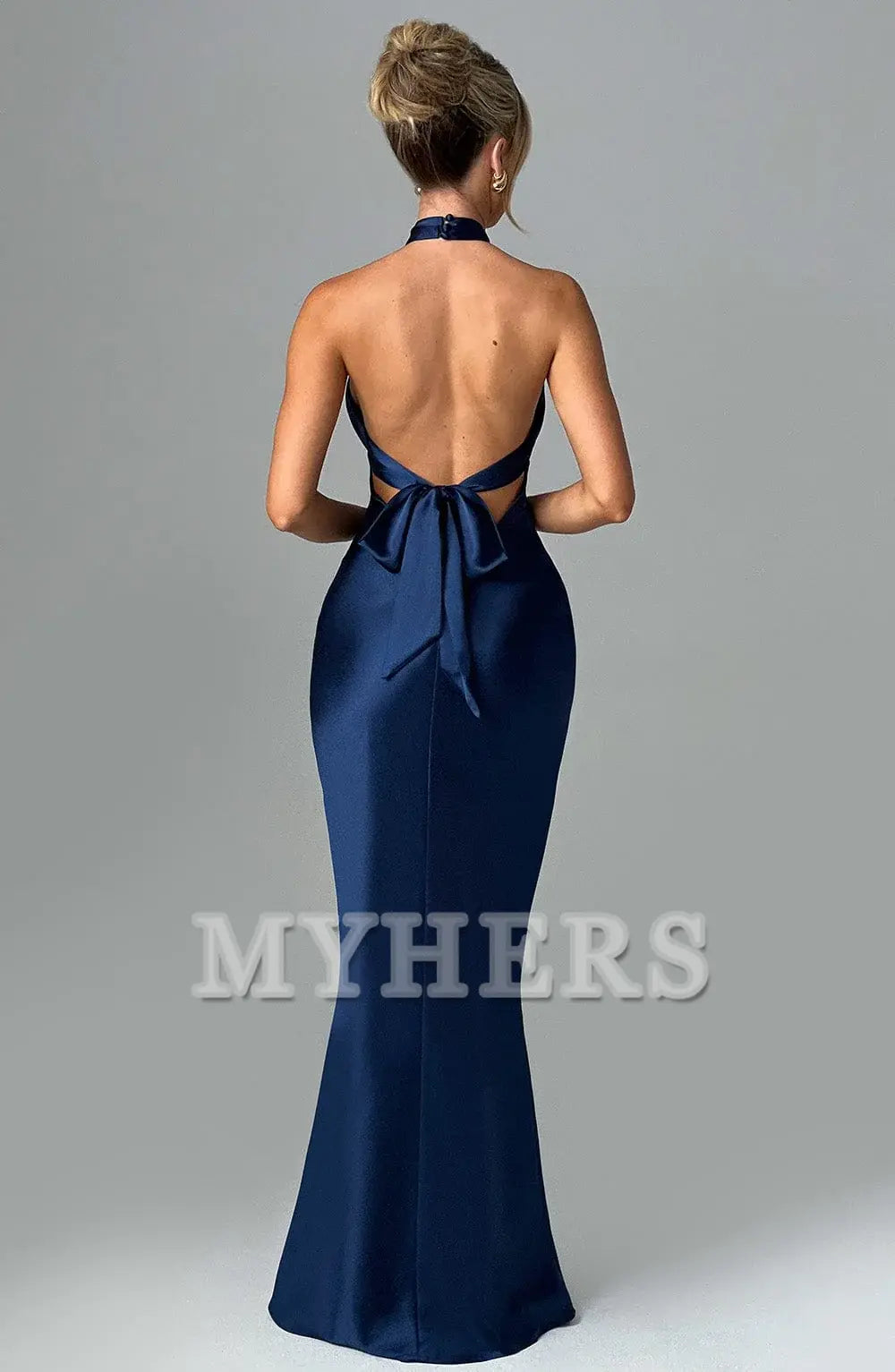 Elegant Mermaid Halter Sleeveless Backless Sheath Dresses High Quality Bridesmaid Dresses Wedding Guests Dresses