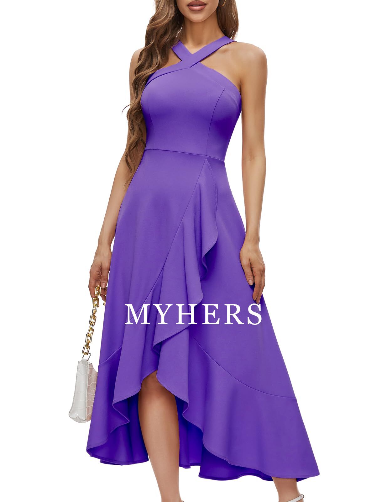Formal Wear Dresses Prom Dress Halter Cocktail Dresses Wedding Bridesmaid Dress Ruffled Evening Party Dress Wedding Guest Dresses