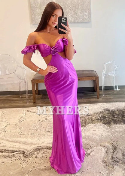 Formal Women's Dresses Wedding Guest Dresses Flutter Sleeve Cutout Mermaid Fitted Gown Lace up Backless Exquisite Charming Evening Dress