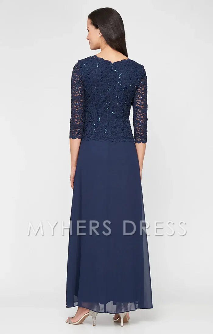 My Hers New Product Mother of The Bride Dress Long Gown with Sequin Lace Bodice Chiffon Skirt Elegant Simple Wedding Guests Dresses