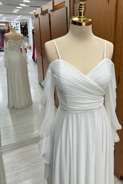 Cold-Shoulder Chiffon Bridesmaid Dress