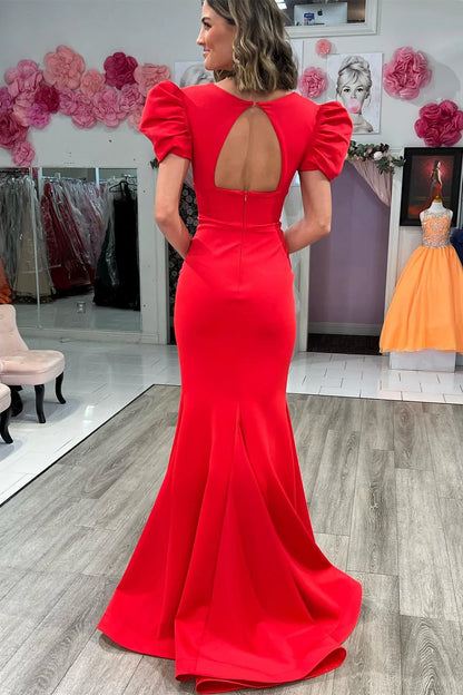 Elegant  Plunge V Cutout Back Mermaid Long Formal Dress
