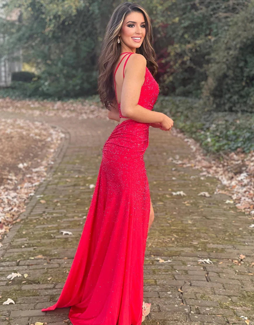 One Shoulder Prom Dress with Split