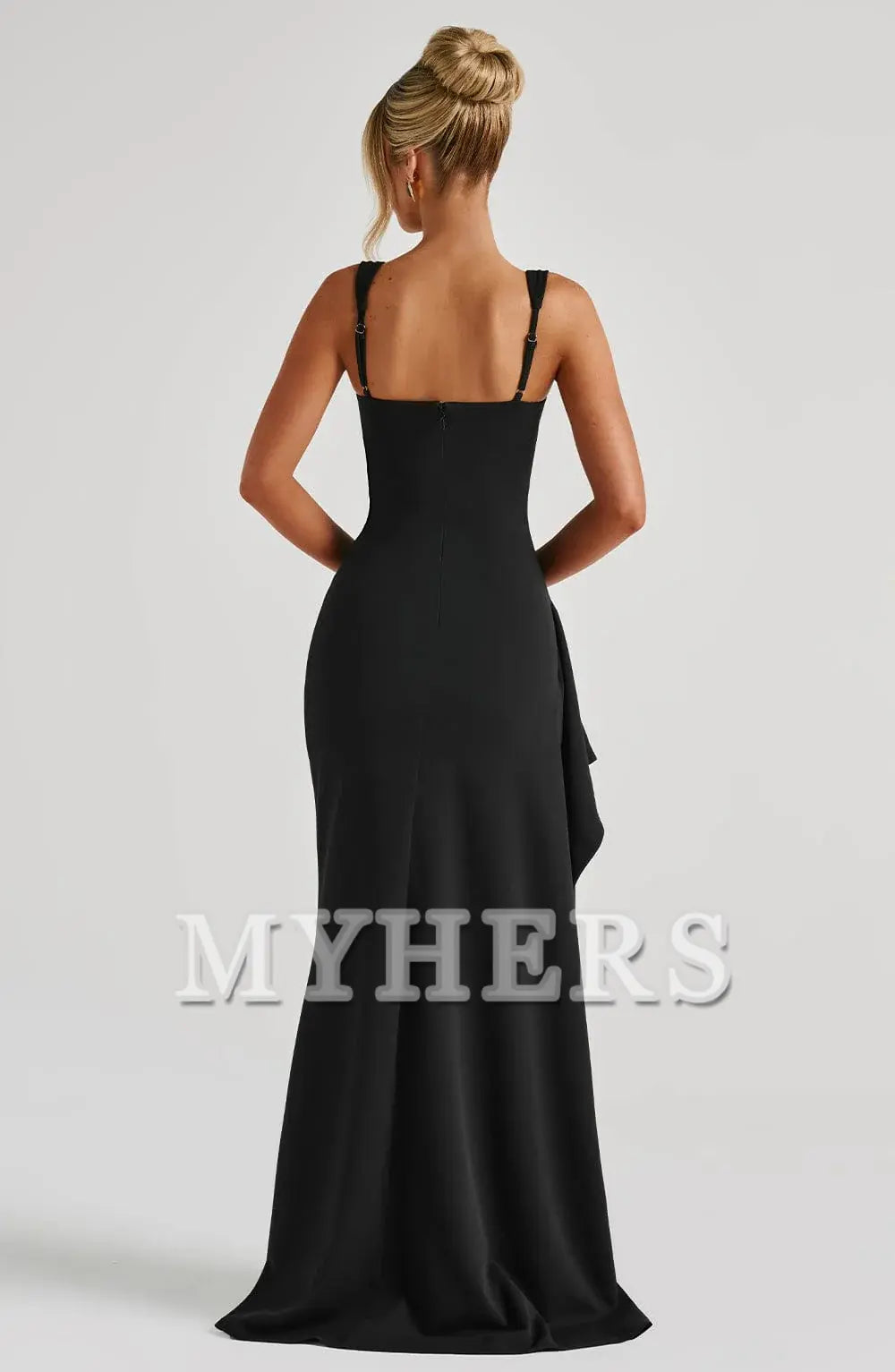 Square Neckline Adjustable Shoulder Straps Side Fork Sexy Charming Dresses Bridesmaid Dresses Wedding Guests Dresses