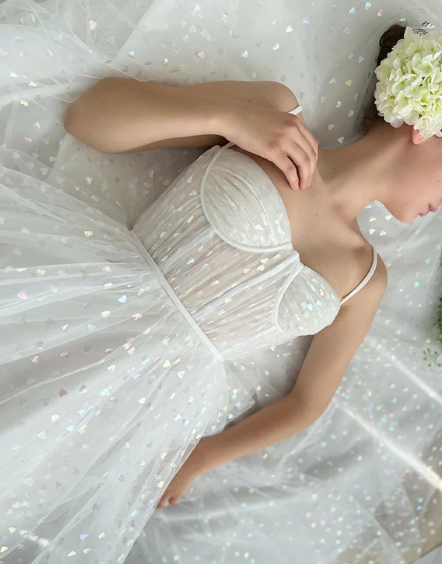 Sweetheart Tulle White Dress