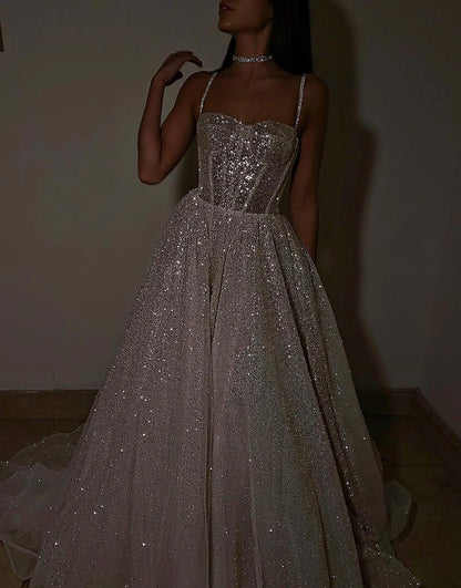 Sweetheart Sequin Glitter Wedding Dress