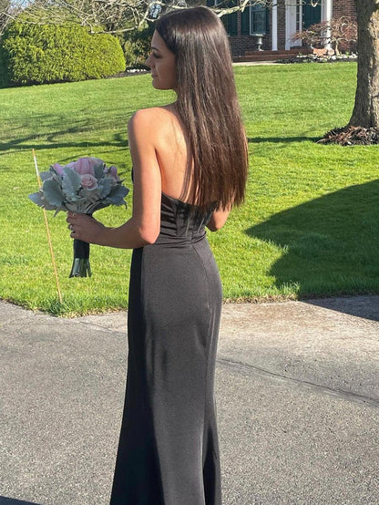 Sheath Sweetheart Long Prom Dress With Slit