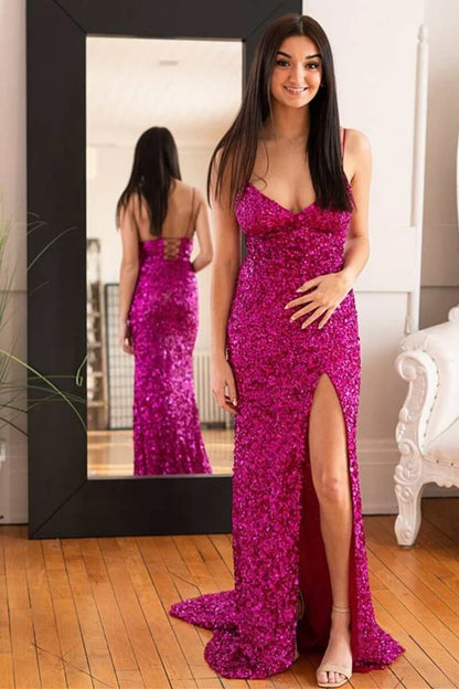 Mermaid  Sequins Long Formal Dress with Slit