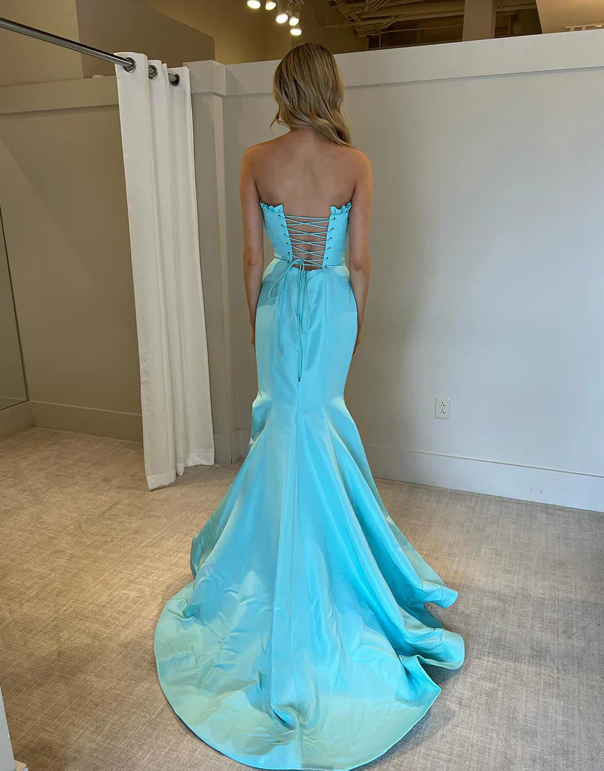 Mermaid Off The Shoulder Long Prom Dress With Slit